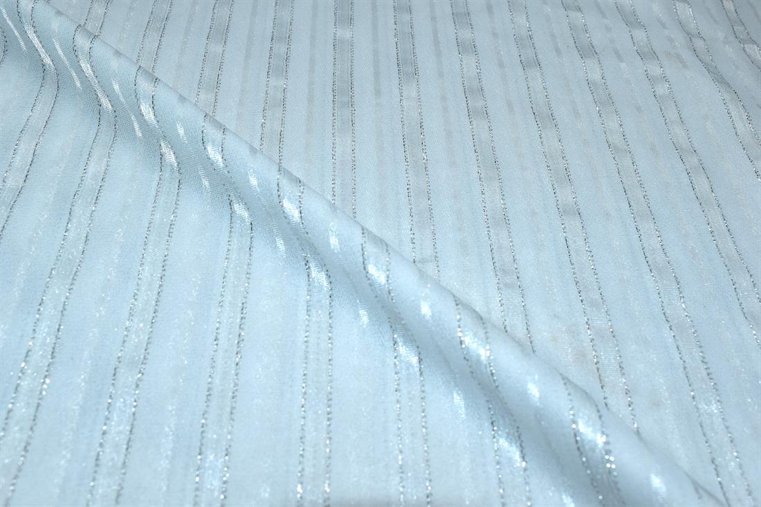 White Strips Polyester Fabric
