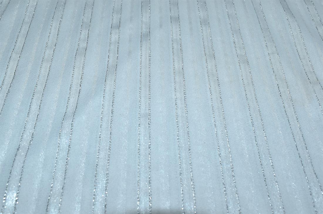 White Strips Polyester Fabric