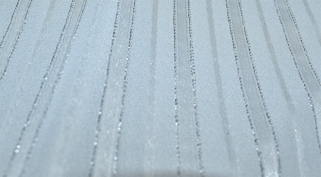 White Strips Polyester Fabric