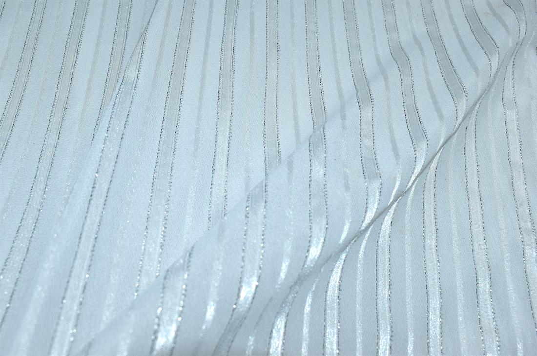 White Strips Polyester Fabric