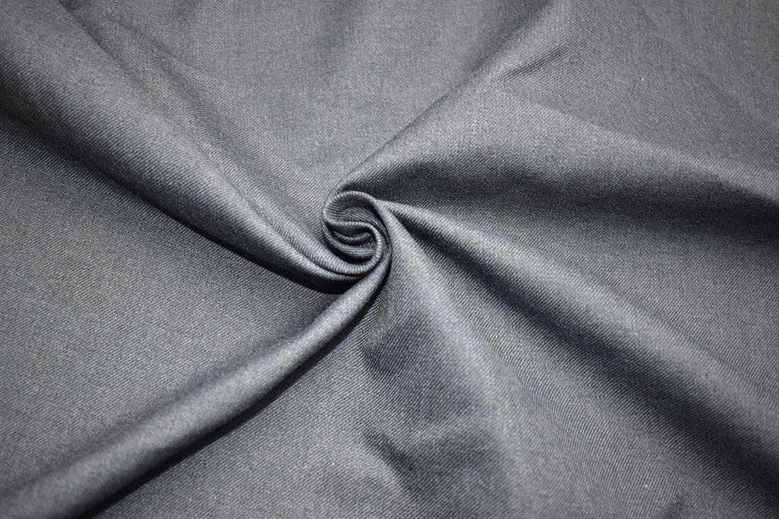 Charcoal Plain Polyester Denim Fabric