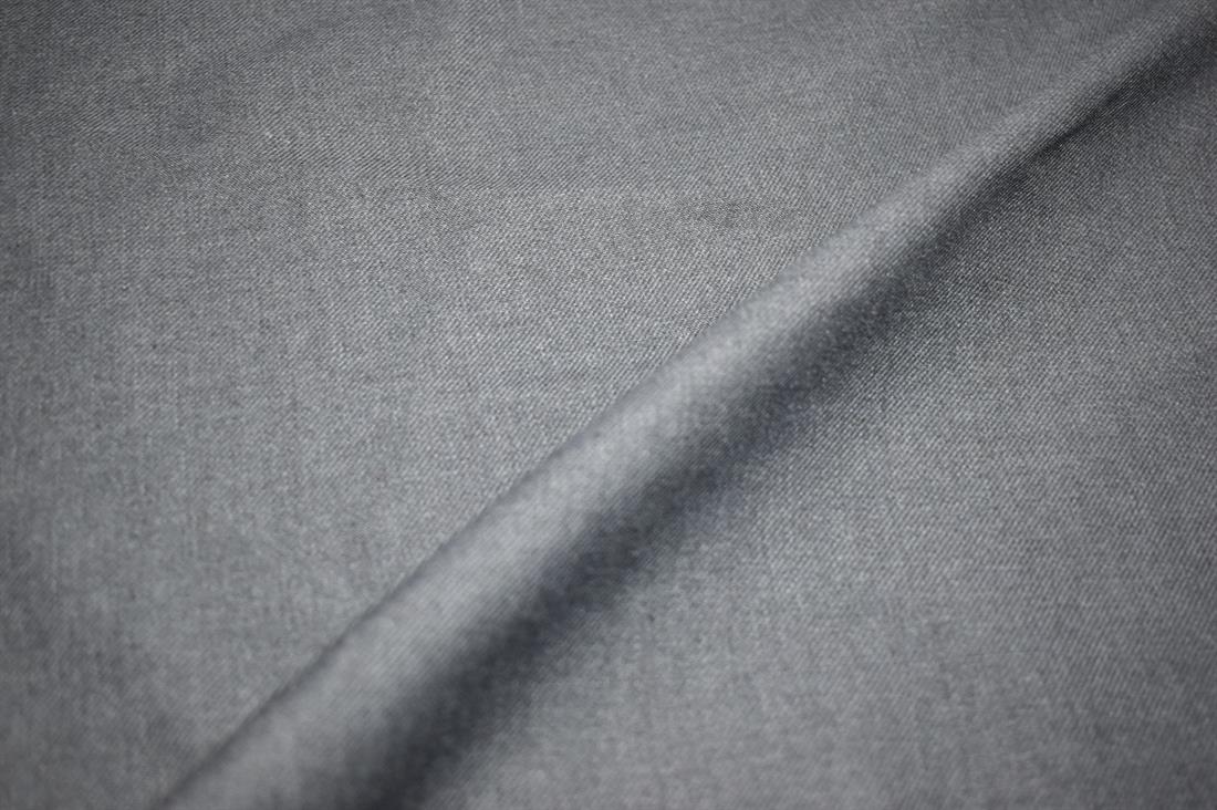 Charcoal Plain Polyester Denim Fabric