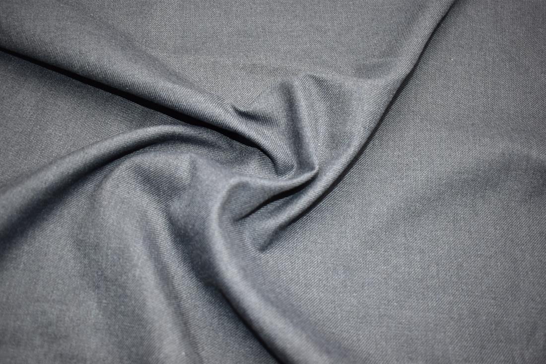Charcoal Plain Polyester Denim Fabric