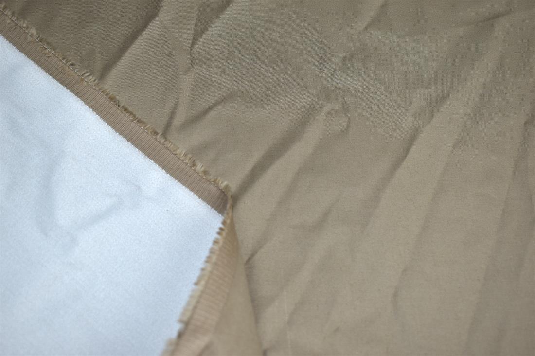 Beige Plain Polyester Blackout Fabric