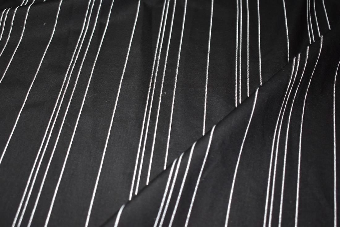 Black Strips Polyester CottonFabric