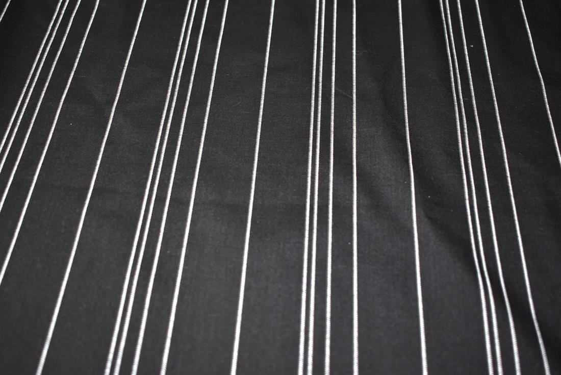 Black Strips Polyester CottonFabric