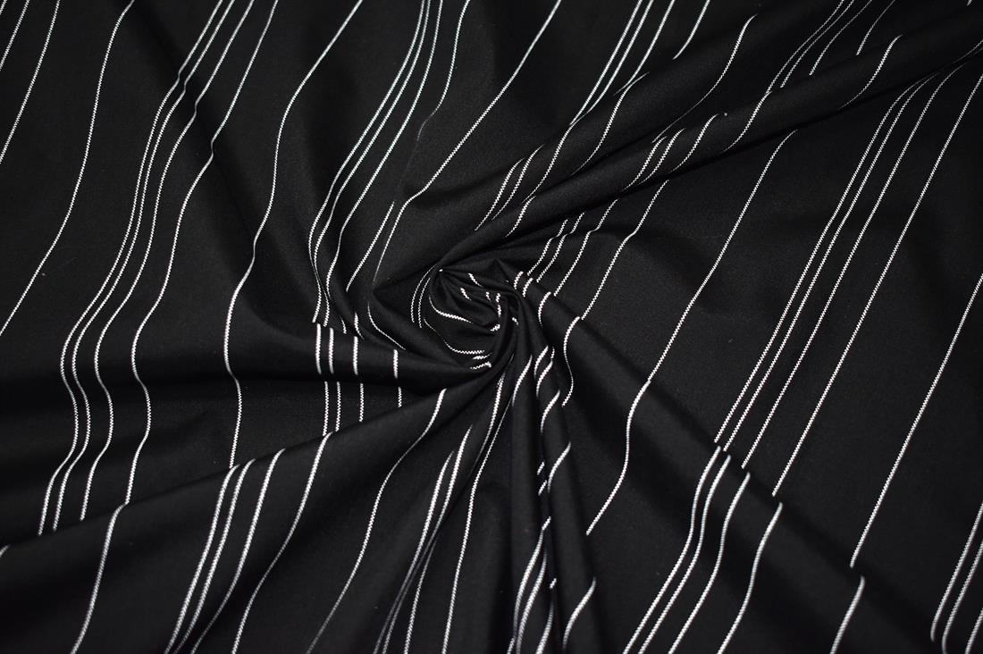 Black Strips Polyester CottonFabric