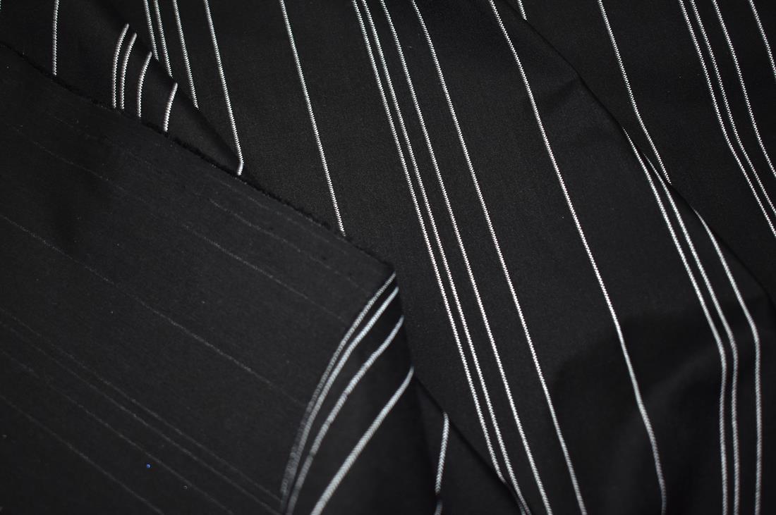 Black Strips Polyester CottonFabric