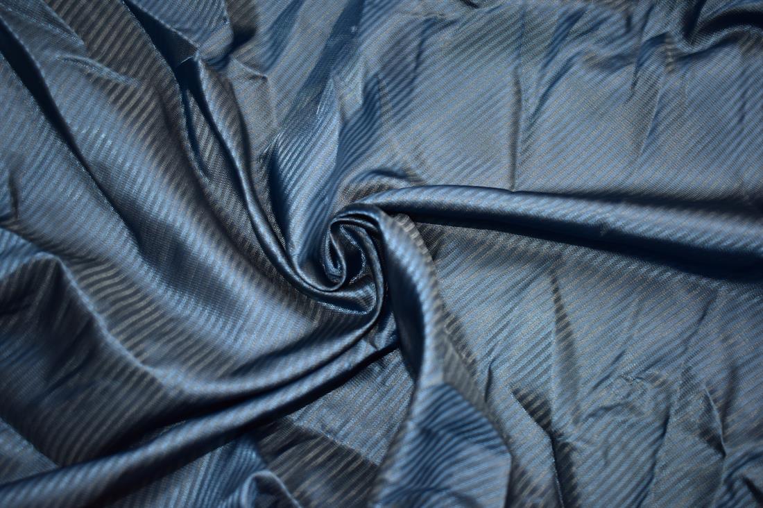 Navy Strips Polyester Fabric