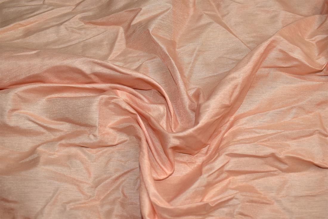 Peach Plain Polyester Fabric