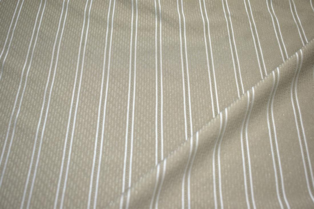 Khaki Plain Strips Polyester Jersey Fabric