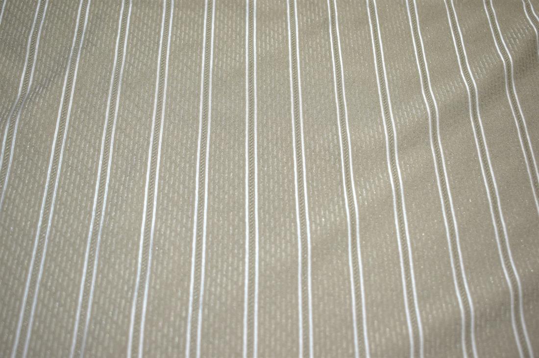 Khaki Plain Strips Polyester Jersey Fabric