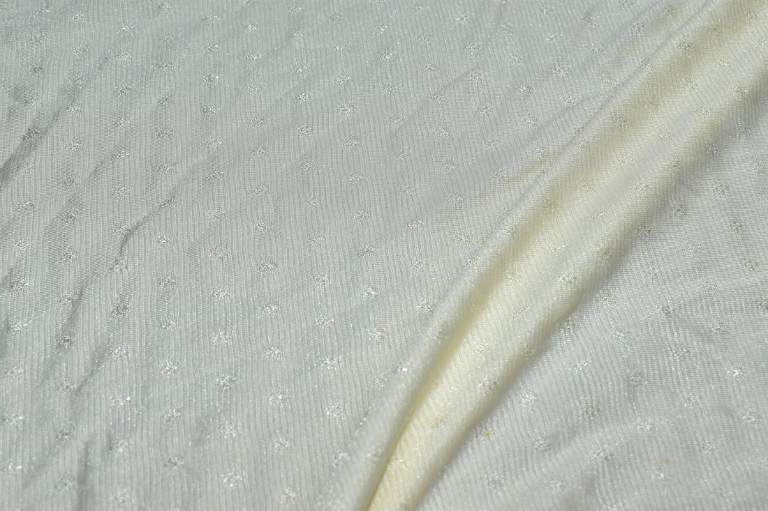Cream Plain Polyester Jersey Fabric