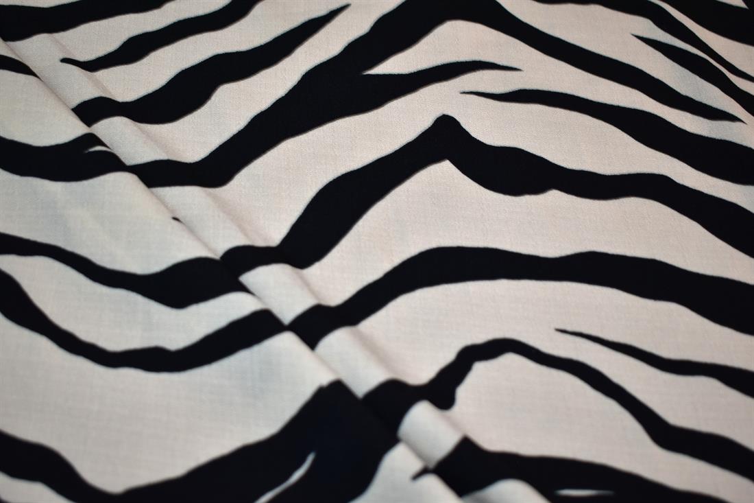 Beige & Black Printed Paisley Viscose Fabric Material