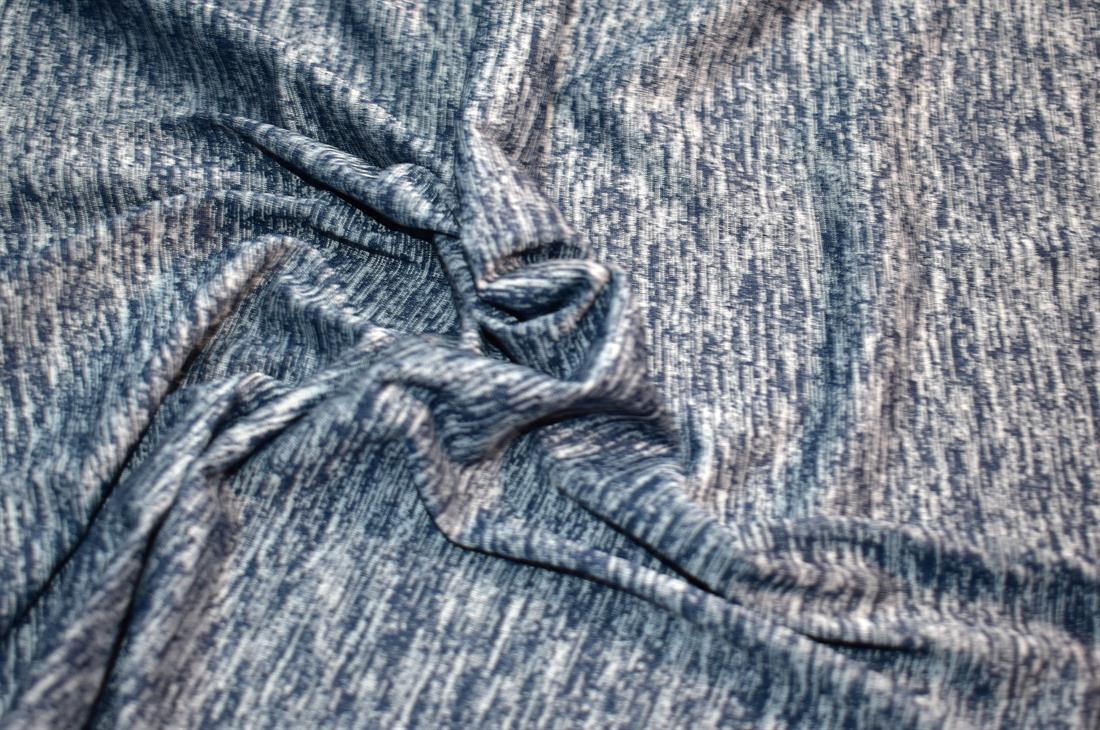 Navy Prinetd Polyester Jersey Fabric