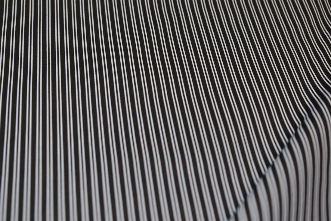 Black & Grey Stripes Polyester Cotton Fabric