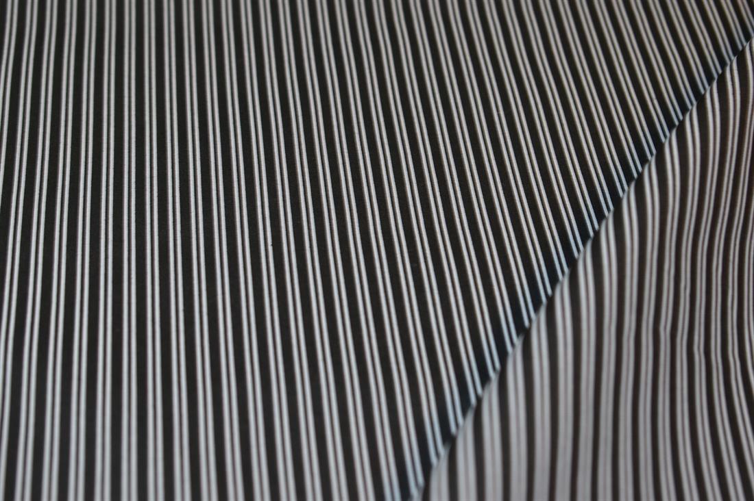 Black & Grey Stripes Polyester Cotton Fabric