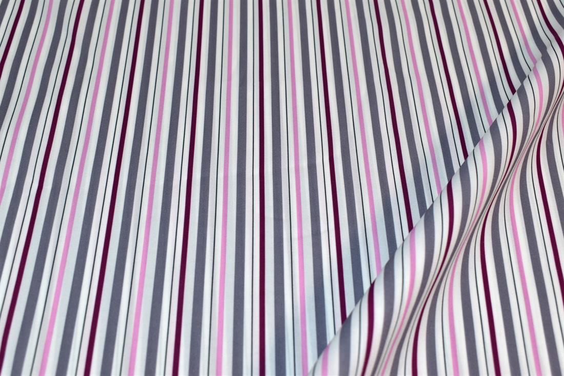 White Strips Lightweight Polyester Fabric