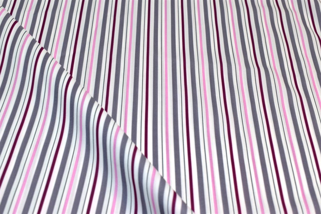 White Strips Lightweight Polyester Fabric