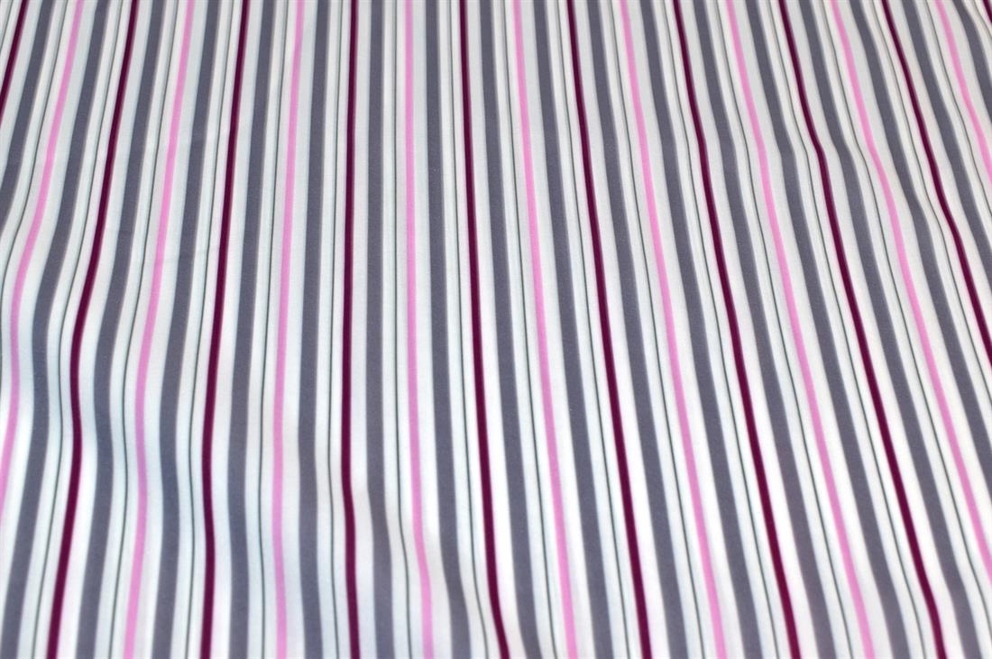 White Strips Lightweight Polyester Fabric