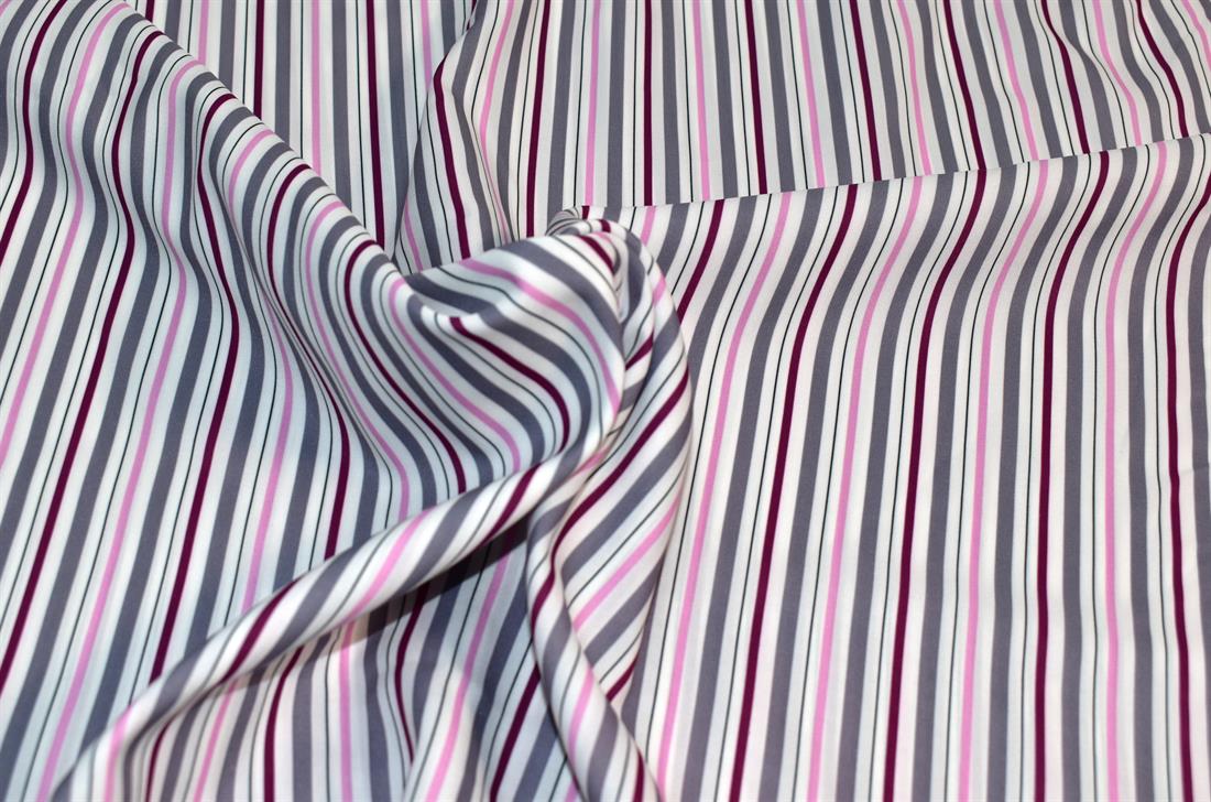 White Strips Lightweight Polyester Fabric