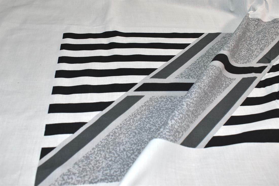 White Printed Polyester Cotton Fabric