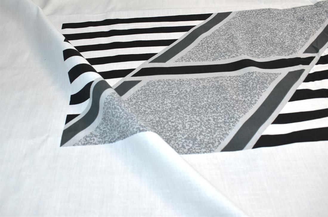 White Printed Polyester Cotton Fabric