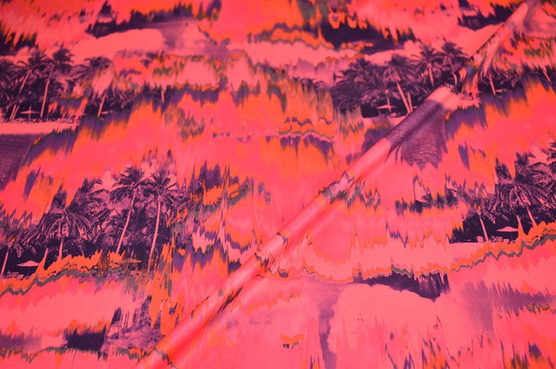 Pink Printed Lightweight Polyester Jersey Fabric