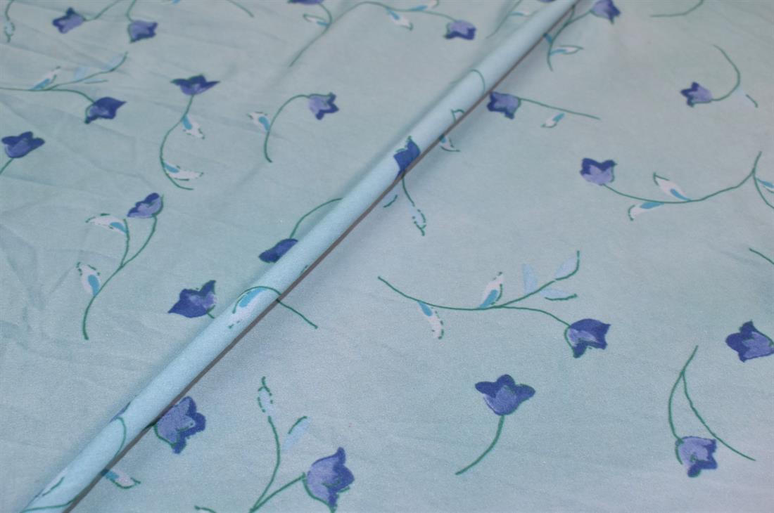 Light Blue Printed Light Wight Polyester Jersey Fabric