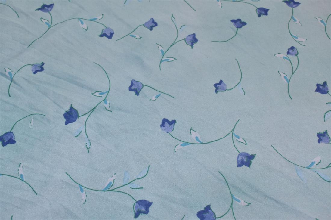 Light Blue Printed Light Wight Polyester Jersey Fabric