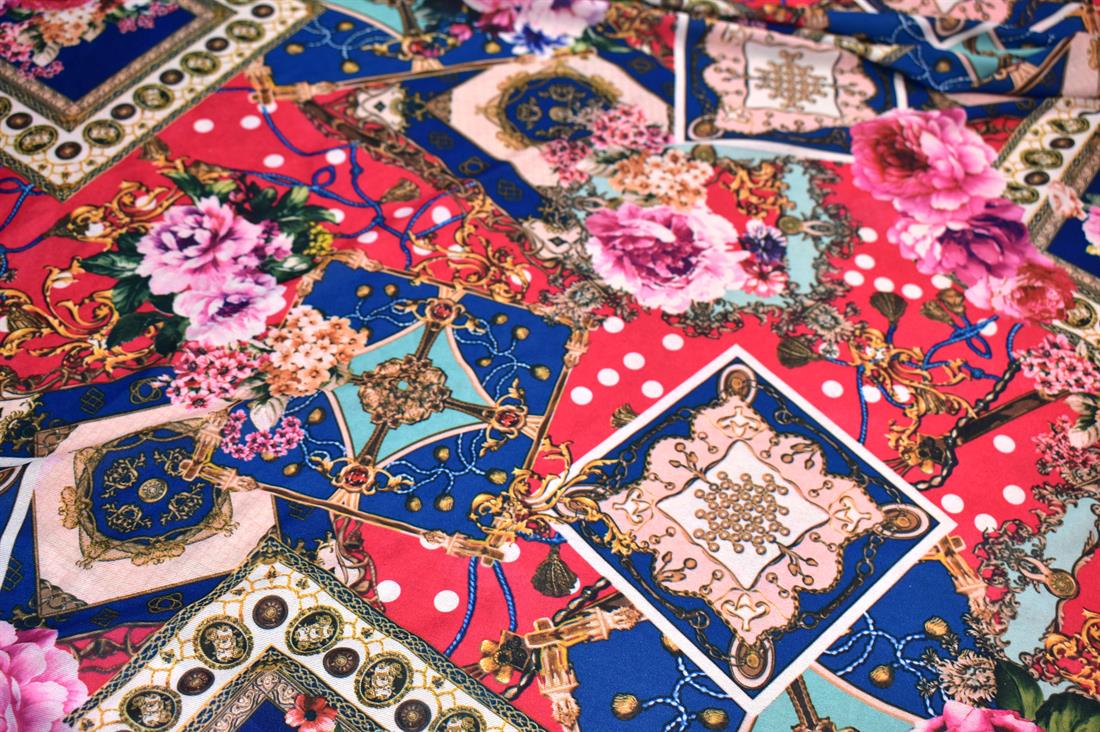 Printed Lightweight Polyester Jersey Fabric