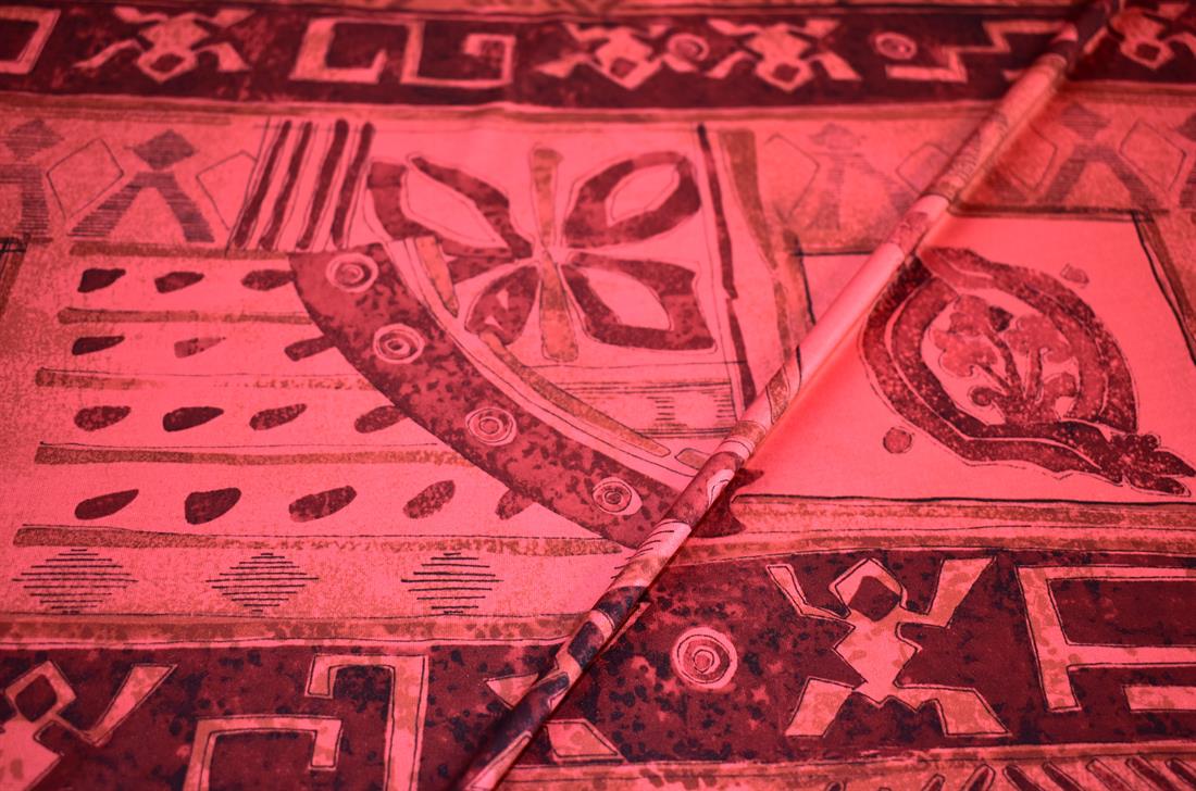 Multi Pink Printed Polyester Jersey Fabric