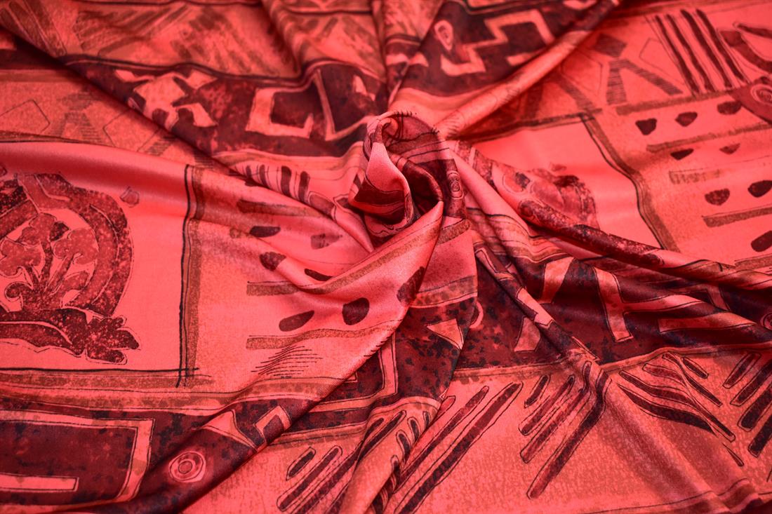 Multi Pink Printed Polyester Jersey Fabric