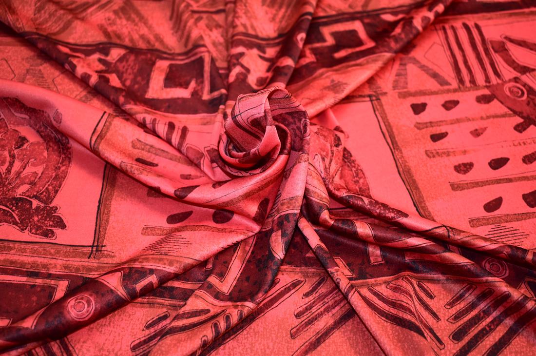 Multi Pink Printed Polyester Jersey Fabric
