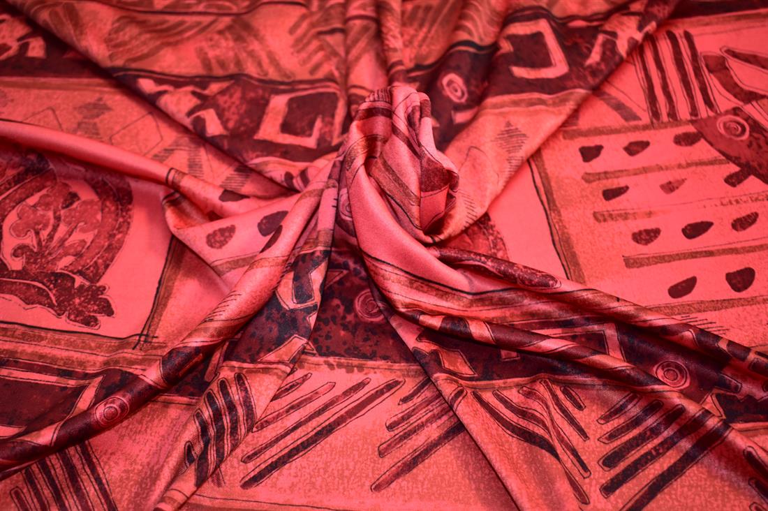 Multi Pink Printed Polyester Jersey Fabric