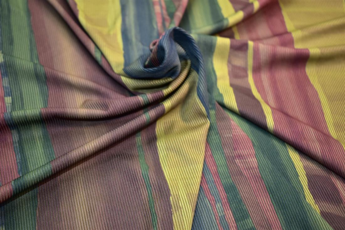 Olive Printed Polyester Jersey Fabric