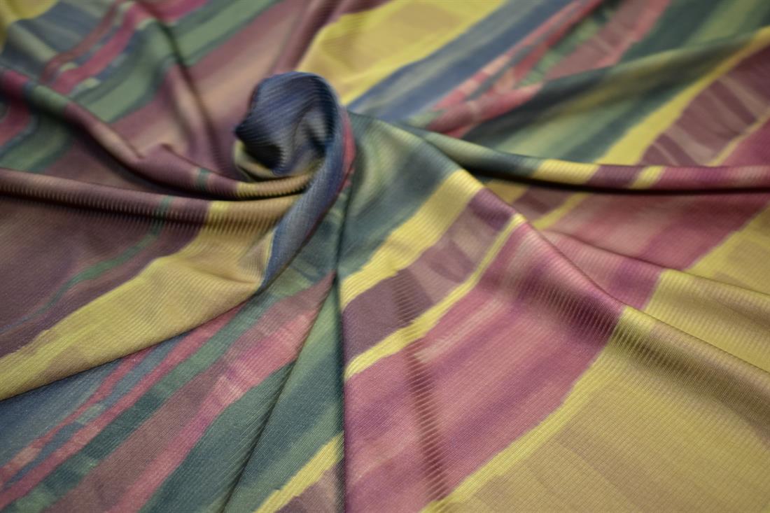 Olive Printed Polyester Jersey Fabric
