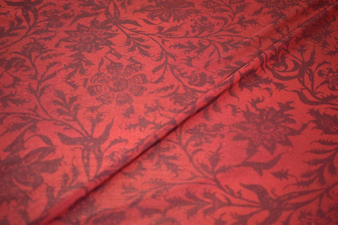 Wine Printed Polyester Mesh-Net Fabric