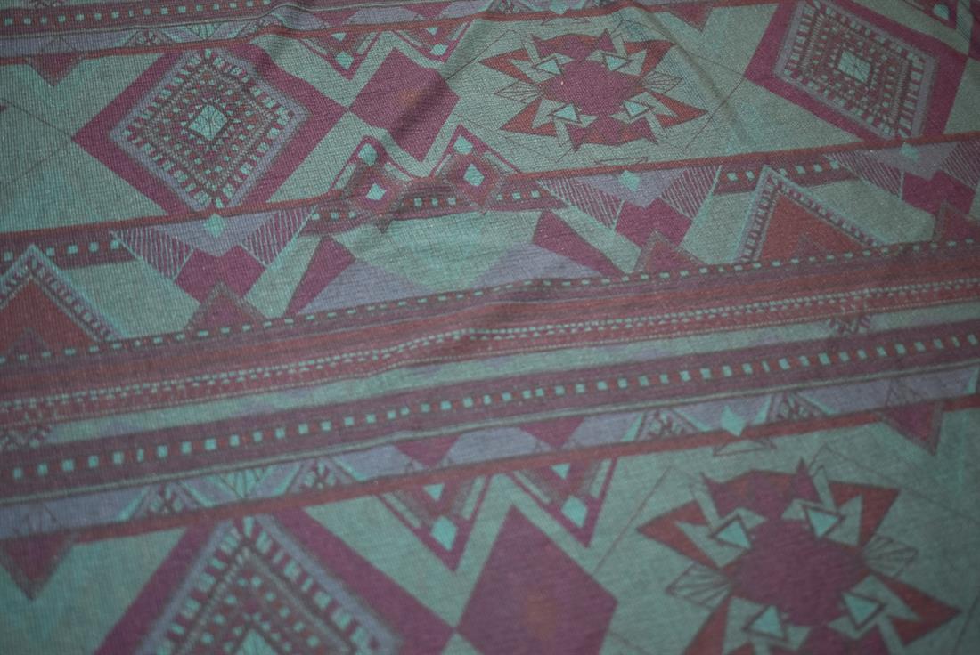 Black & Bottle Green Printed Polyester Jersey Fabric