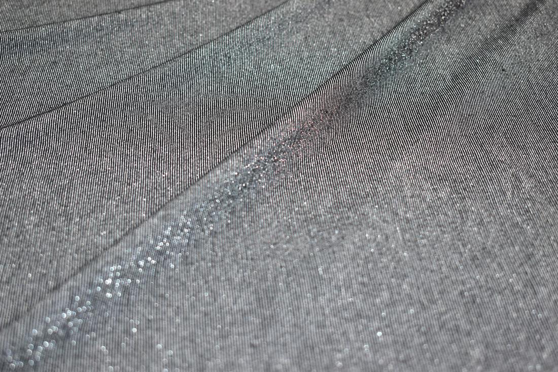 Charcoal Printed Polyester Jersey Fabric