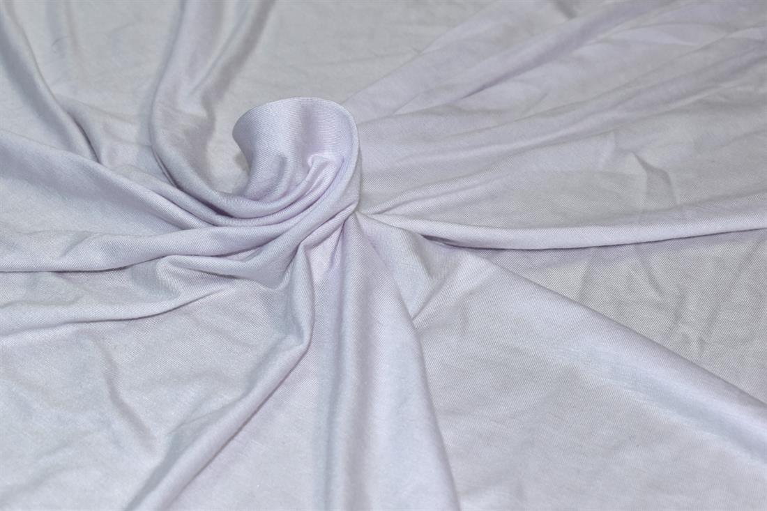 Ivory Plain Polyester Cotton Jersey Fabric