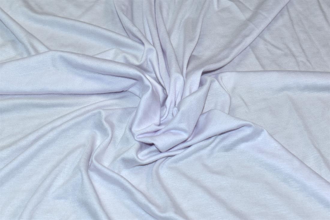 Ivory Plain Polyester Cotton Jersey Fabric