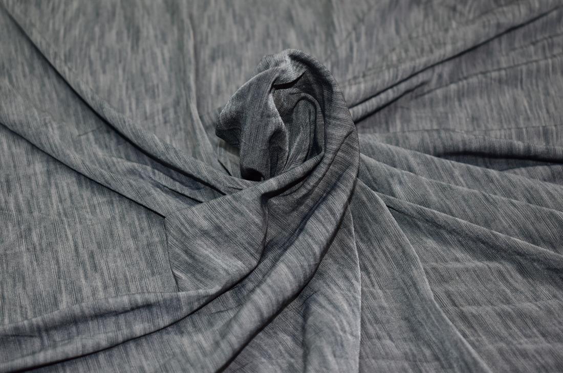 Charcoal Polyester Jersey Fabric