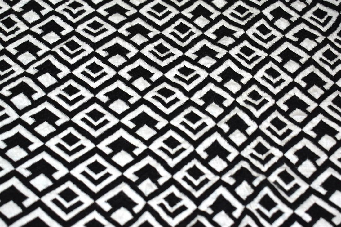 Black & White Polyester Jersey Fabric