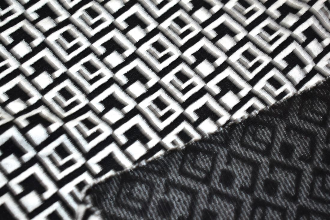 Black & White Polyester Jersey Fabric