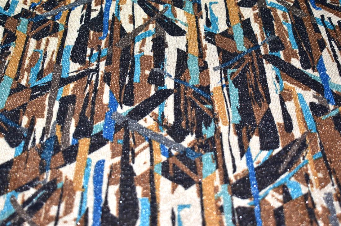 Printed Polyester Sparkle Jersey Fabric