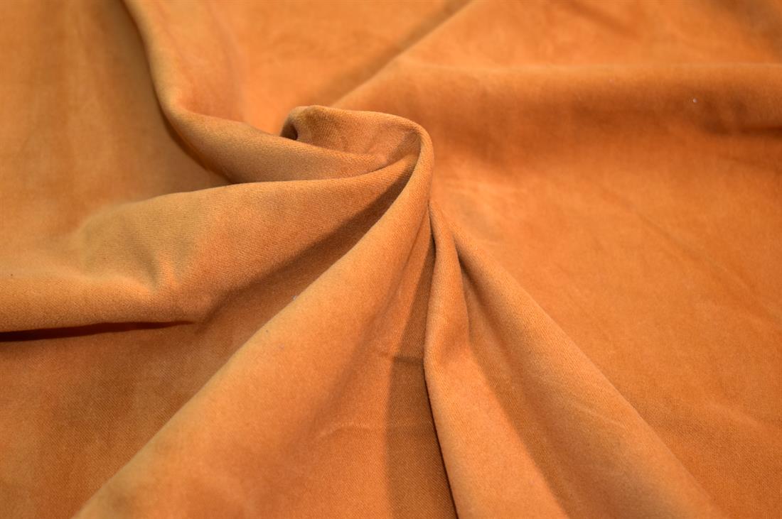 Rust Plain Polyester Suede Fabric