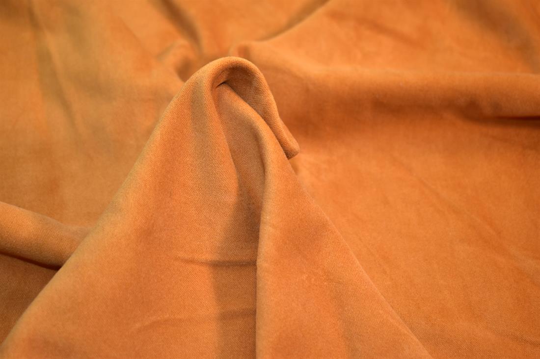 Rust Plain Polyester Suede Fabric