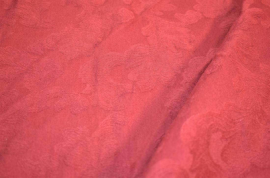 Wine Polyester Embroidery Fabric