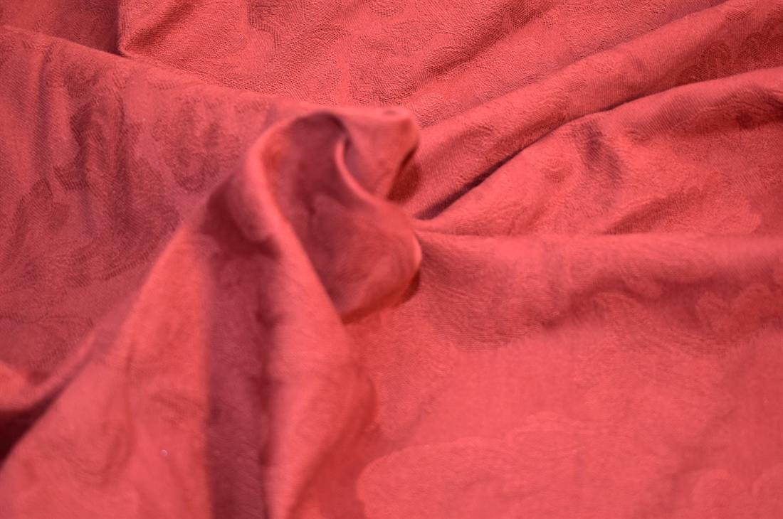 Wine Polyester Embroidery Fabric